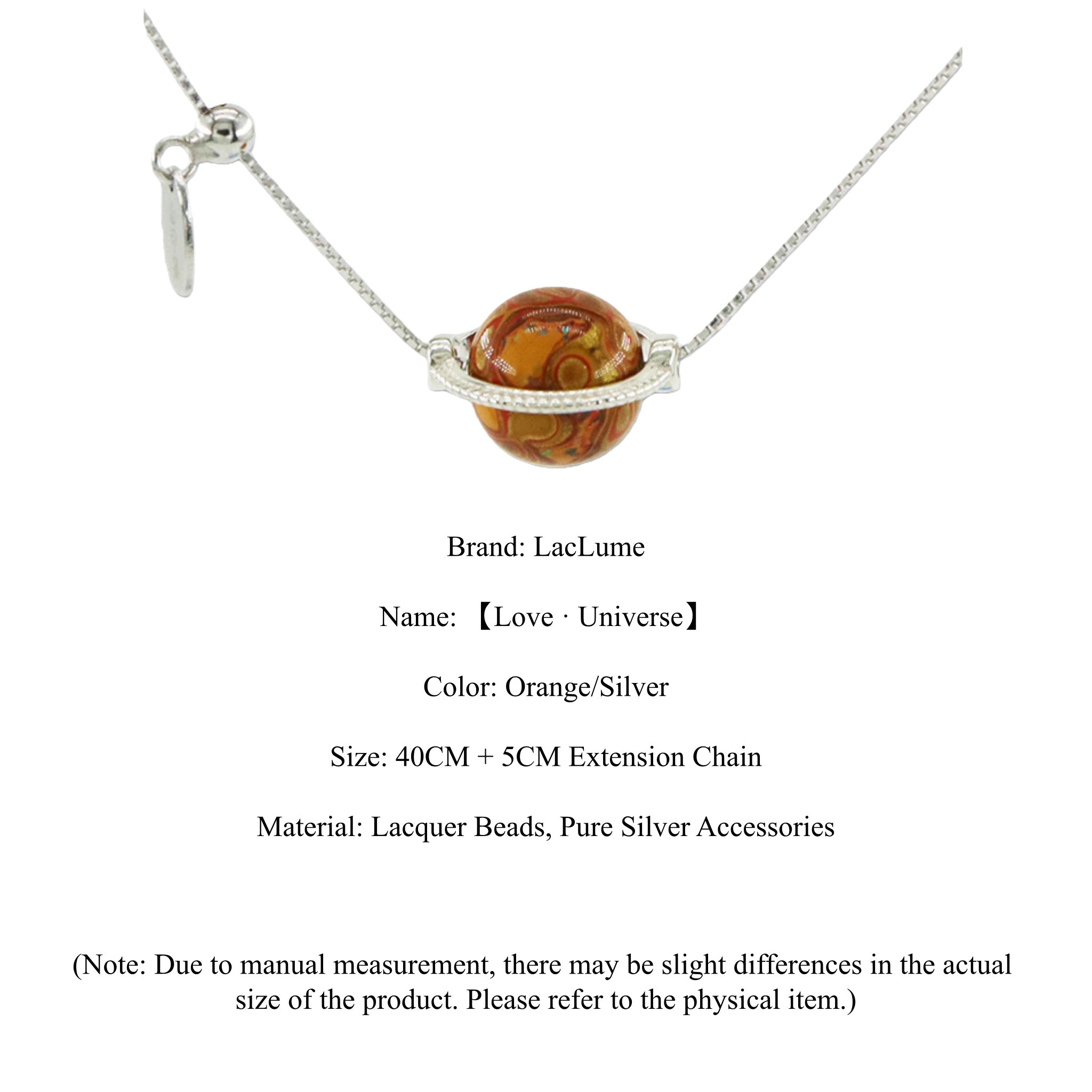 LacLume Universe Planet 925 Silver Lacquer Clavicle Chain