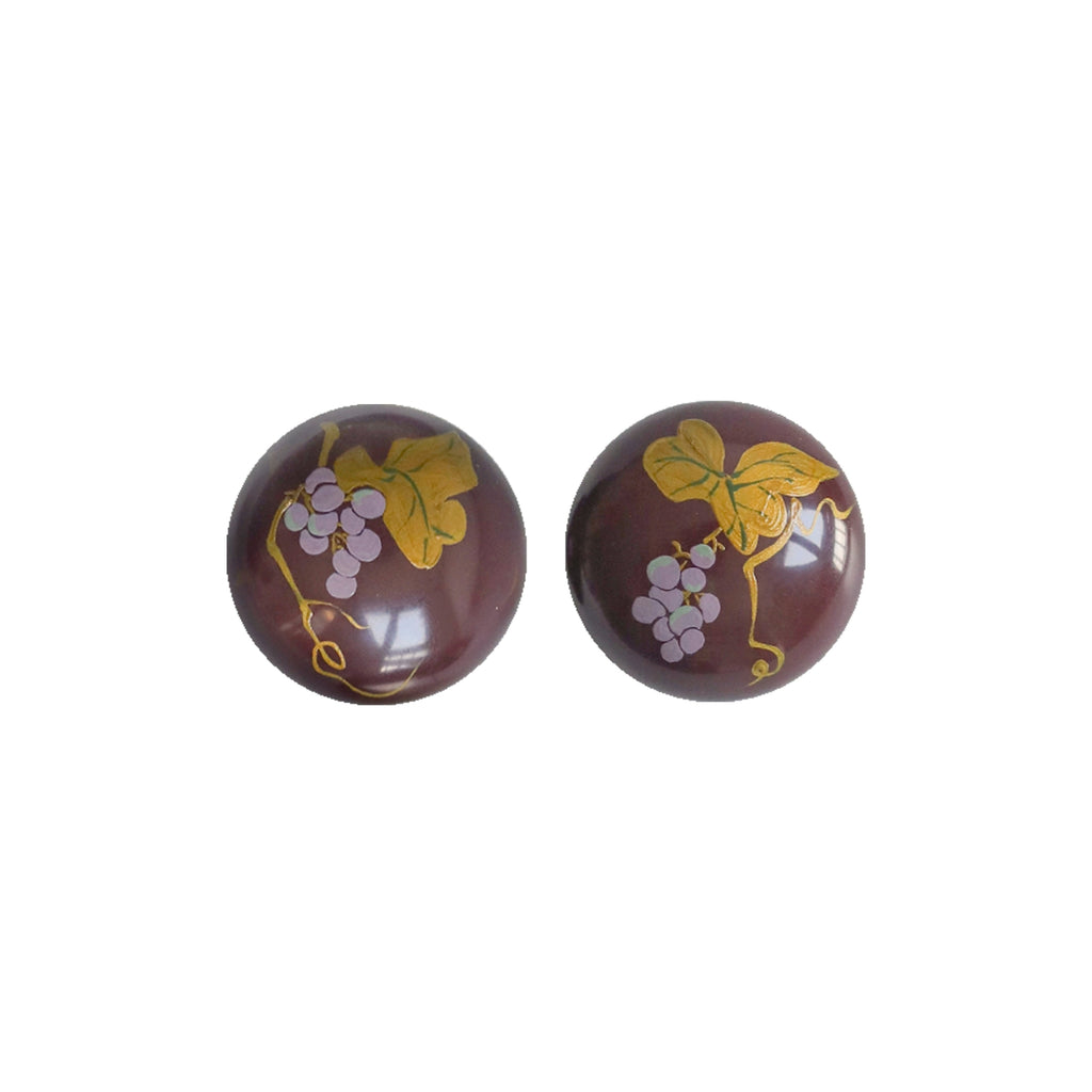LacLume Original Lacquer Hand-Painted Grape Earrings