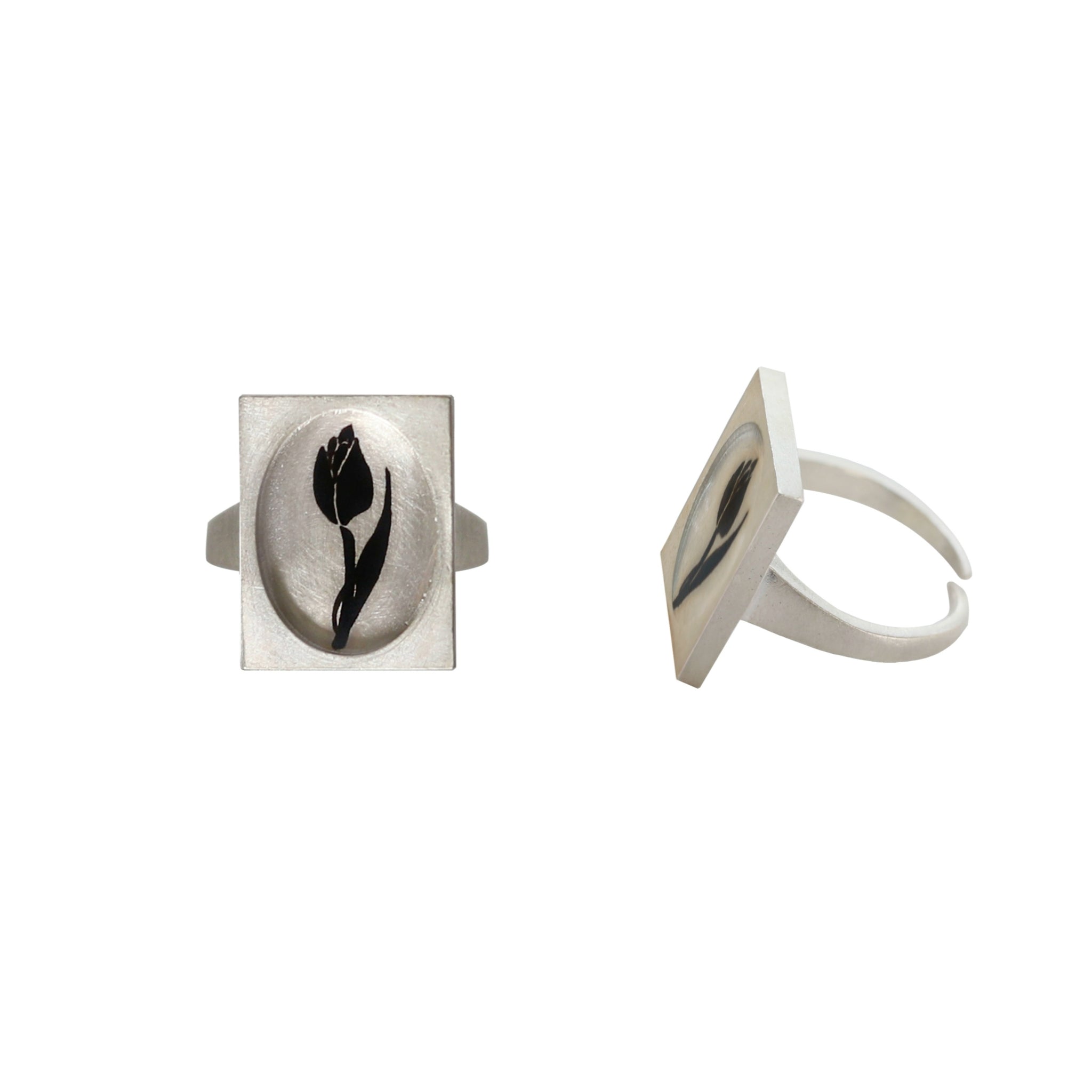 LacLume Handcrafted Tulip Ring Lacquer HandPainted Cool Minimalist Style
