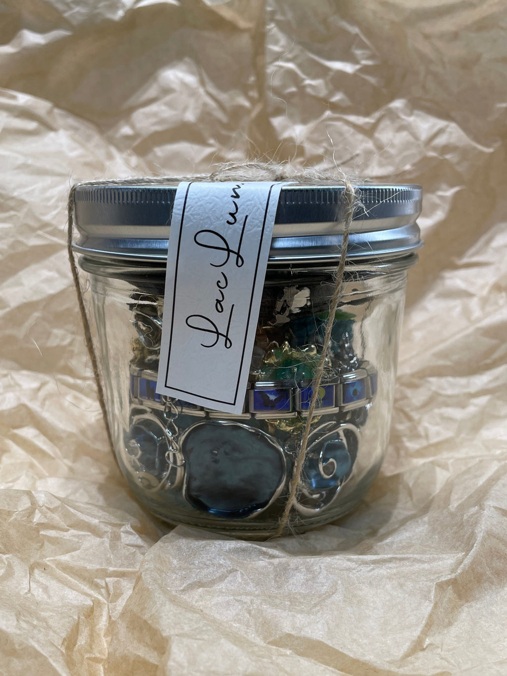 Tiefseeblauer Schmuck-Wunder-Glas – Premium-Auswahl an Ringen, Halsketten & Ohrringen (10–12 Stück)