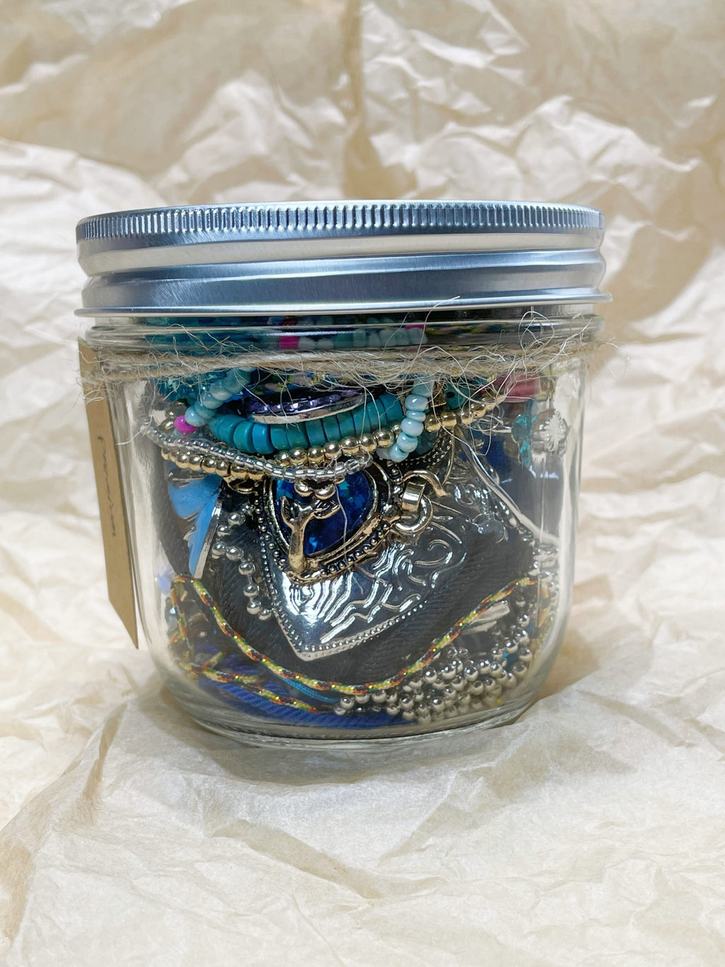 "Midnight Serenade" Blaues Geheimnis Schmuckglas – Kuratierte Ästhetische Accessoire-Box (20-25 Stk.)