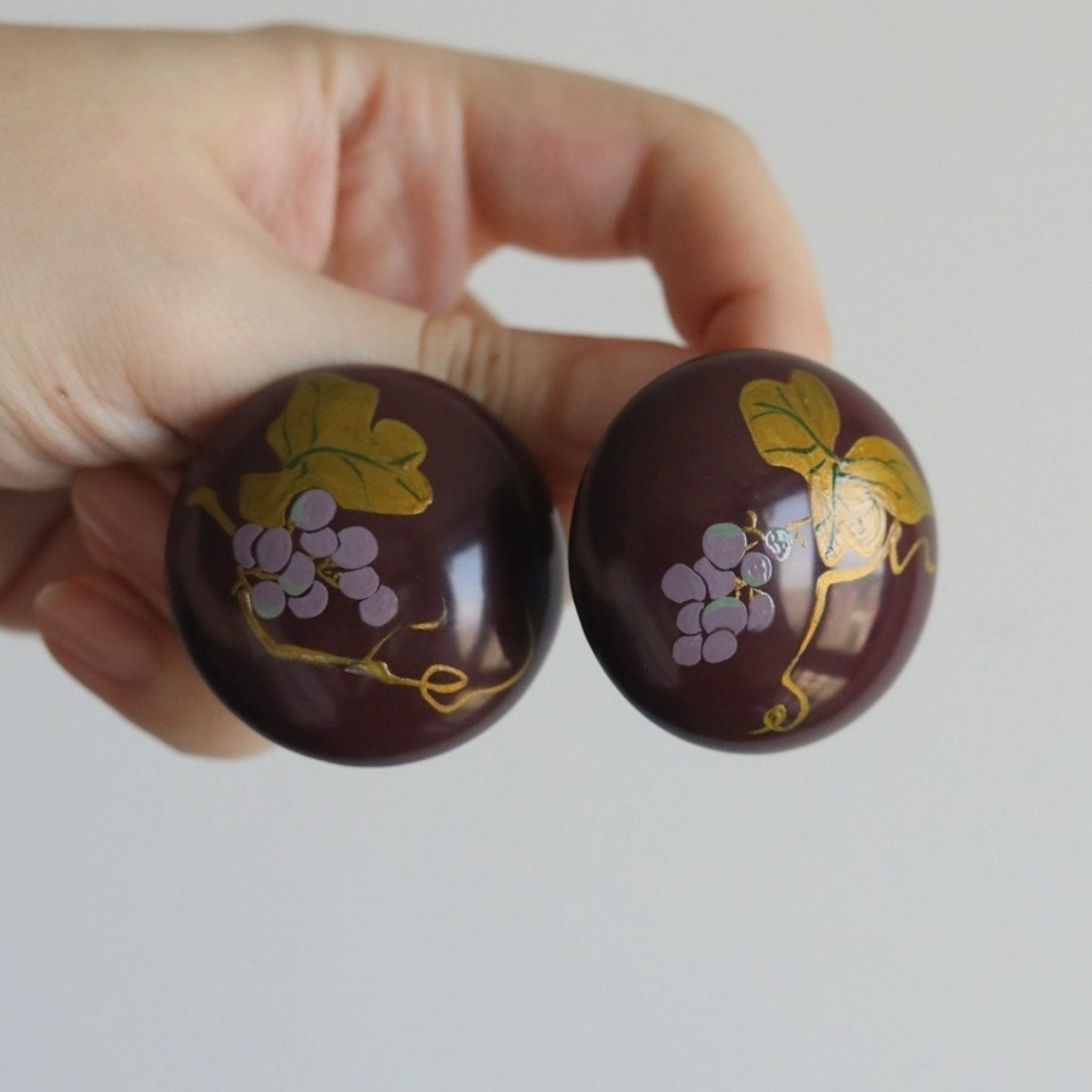 LacLume Original Lacquer Hand-Painted Grape Earrings