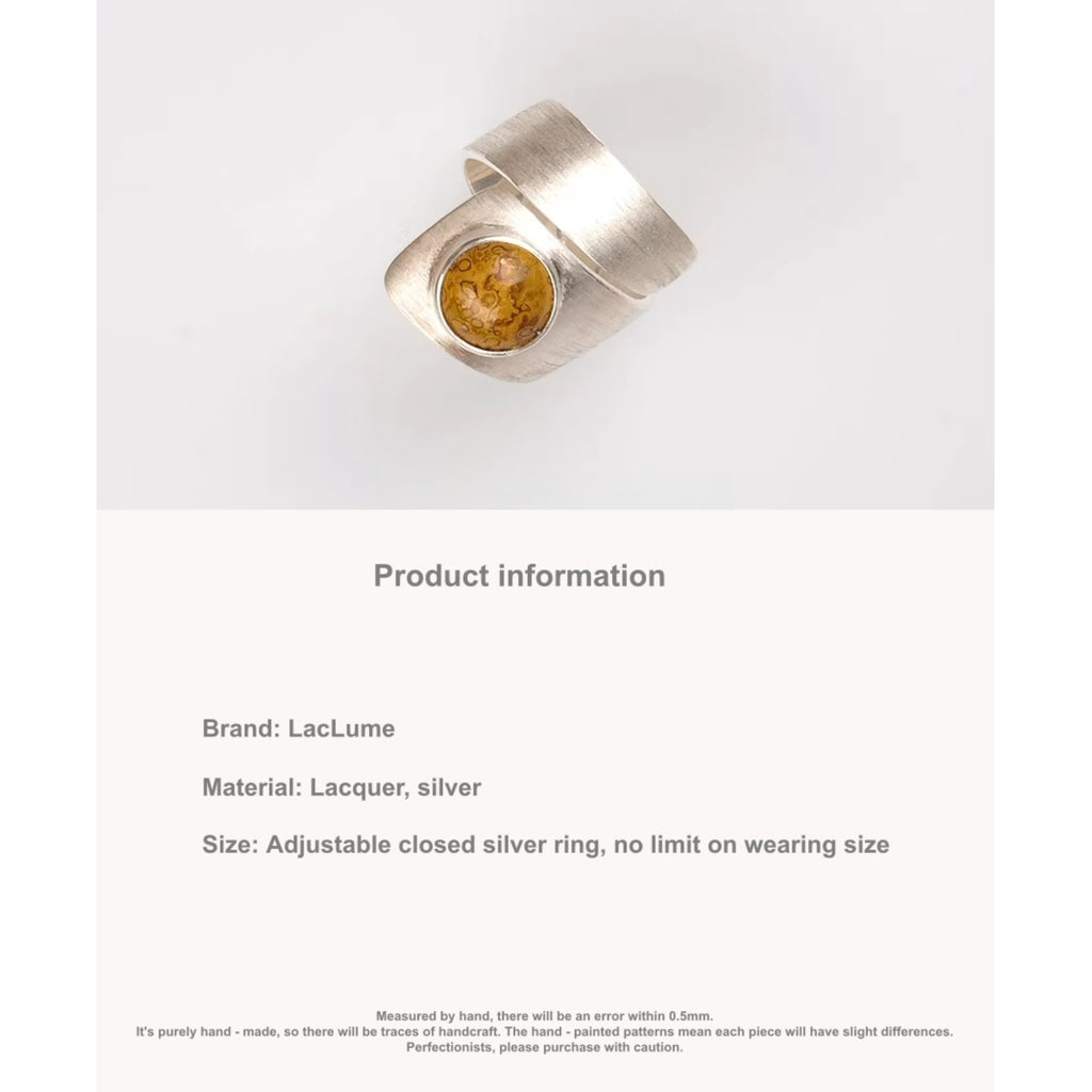 LacLume Handmade Saturn Lacquer Ring Cosmic-Inspired Elegance