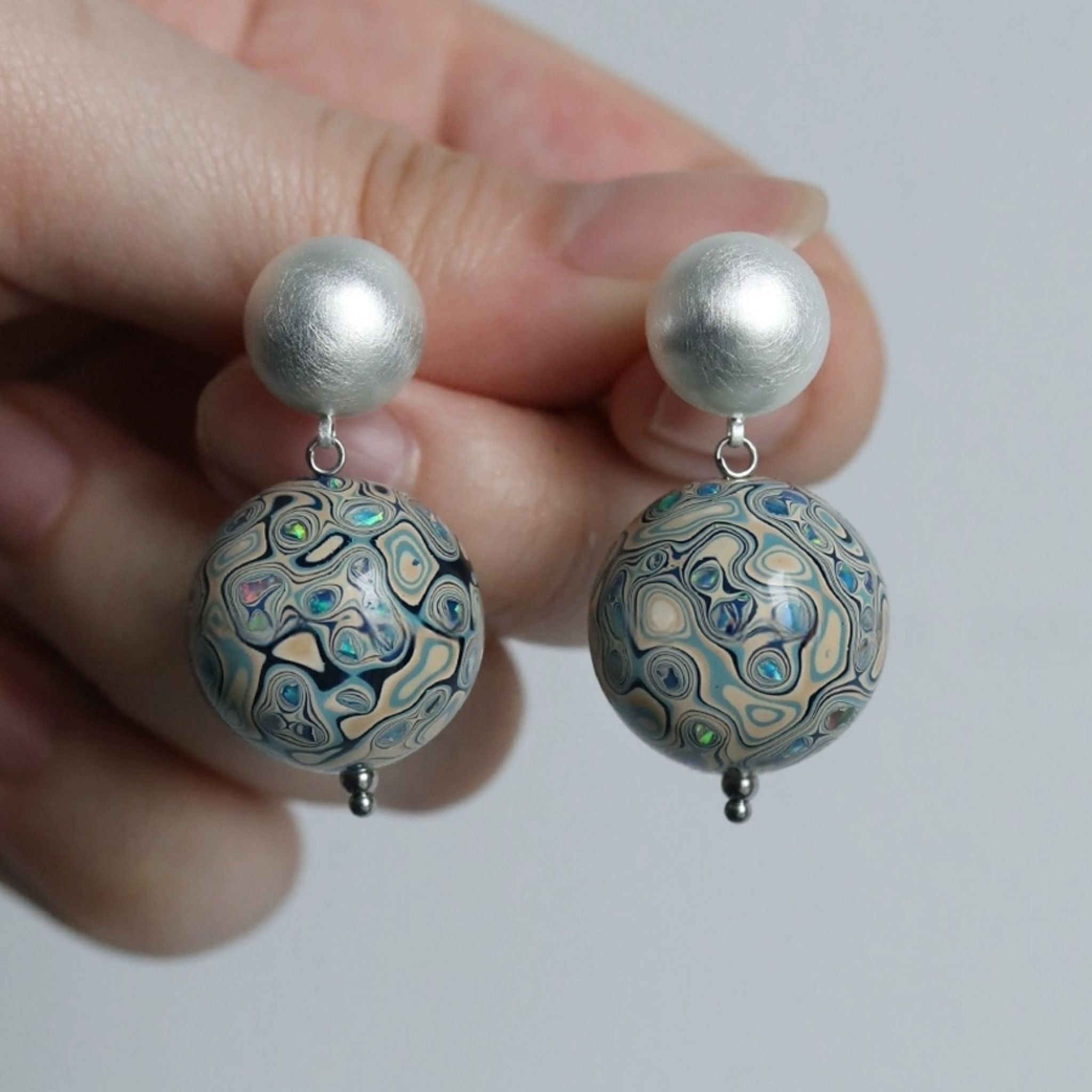 LacLume Handcrafted Lacquer Earrings Shimmering Light Hand-Painted Elegance for Daily Wear