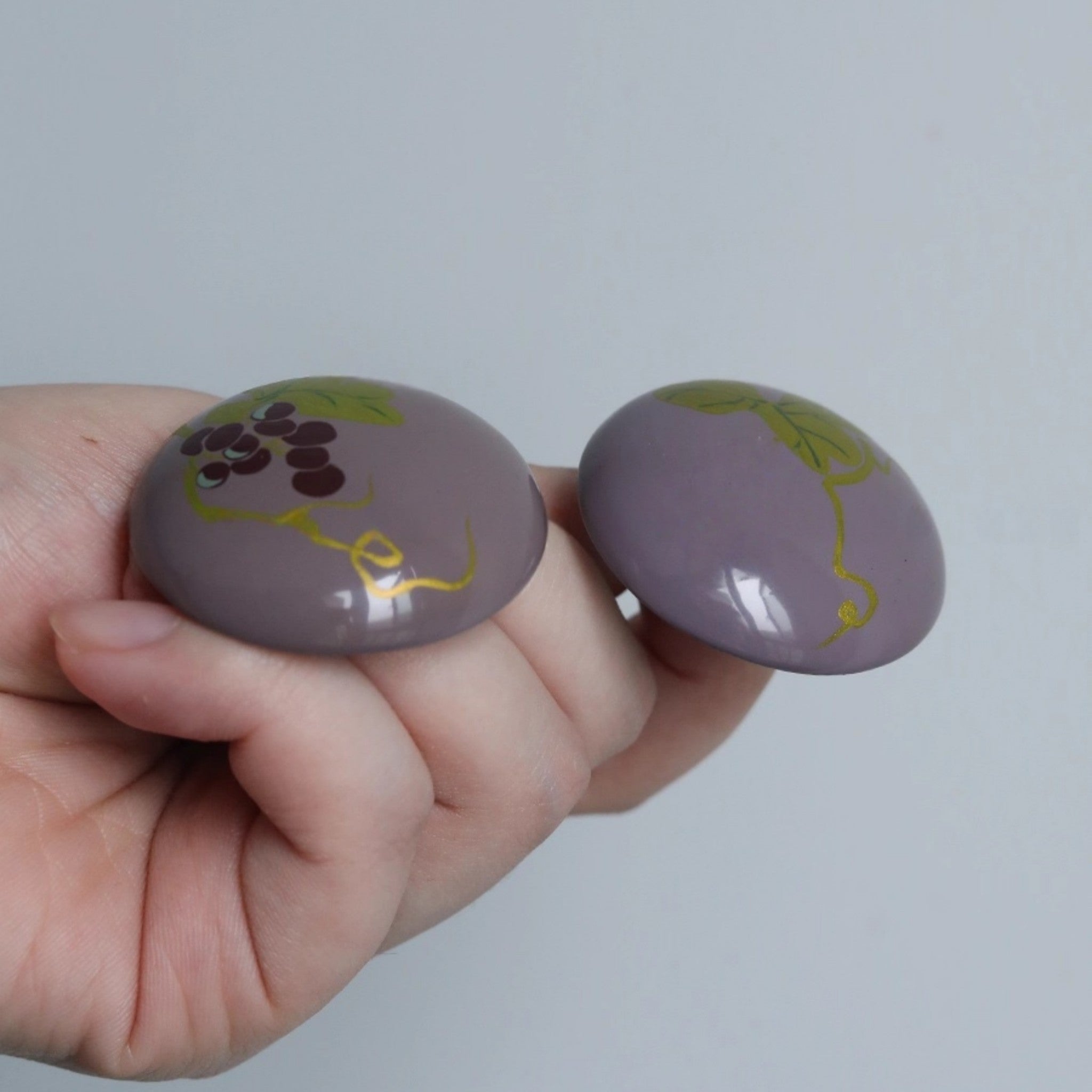 LacLume Original Lacquer Hand-Painted Grape Earrings