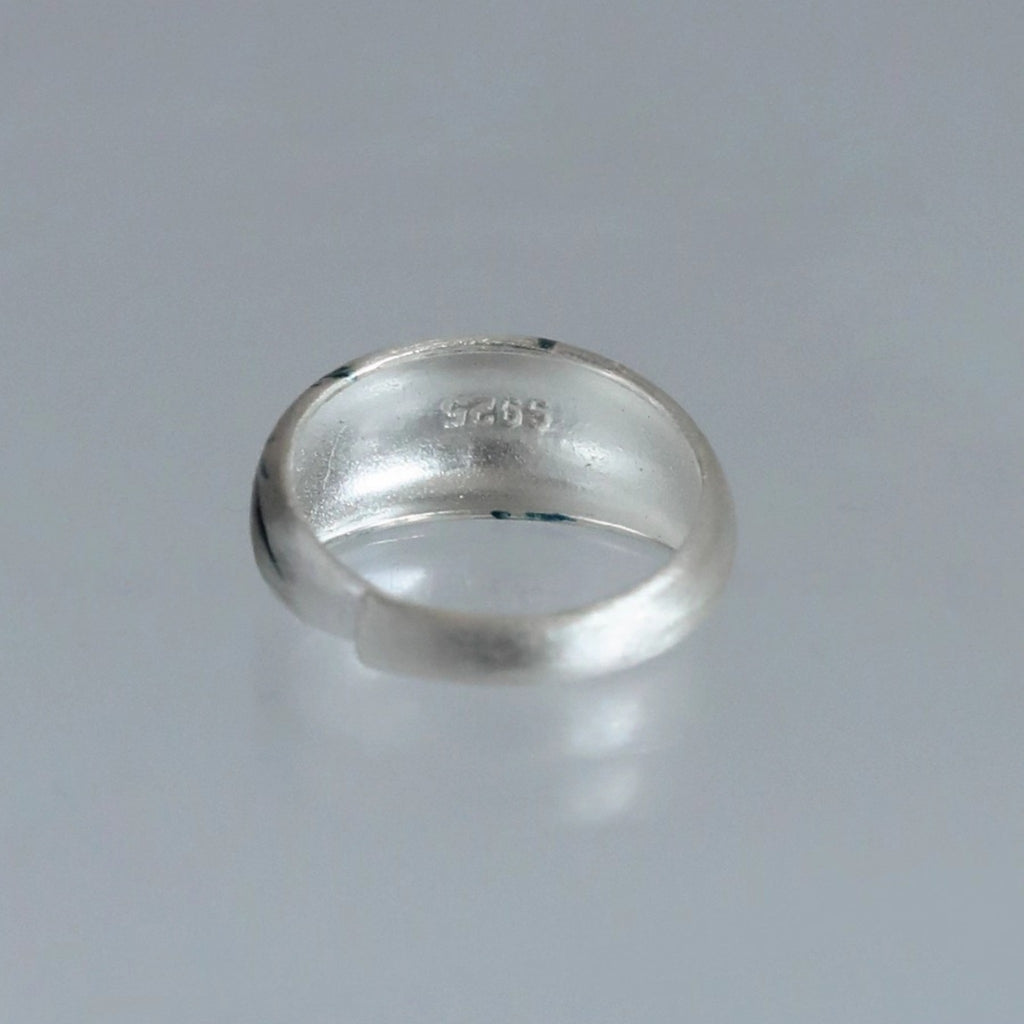 LacLume Original Lacquer HandPainted Bamboo Pattern Silver Ring