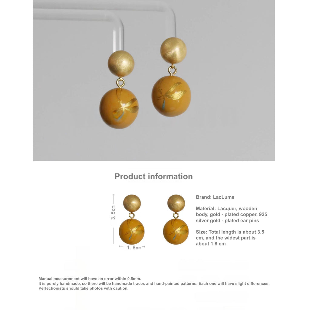 LacLume Summer Firefly Handmade Lacquer Jewelegant Temperament Earringselry
