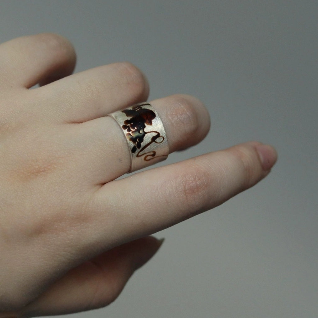 LacLume Handcrafted Grape Ring Original Vineyard Lacquer Art Unique Piece