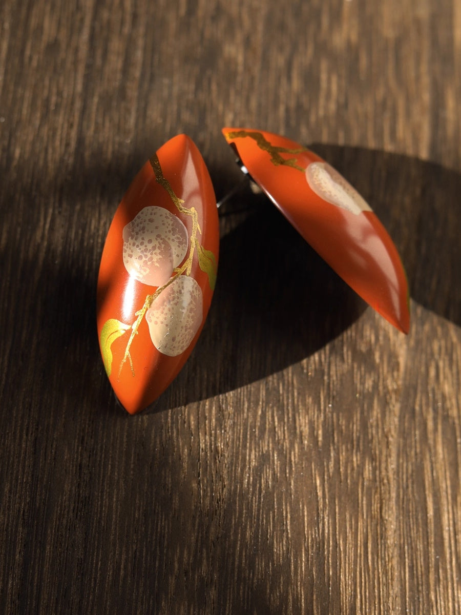 LacLume Autumn Peach handmade lacquer jewelry