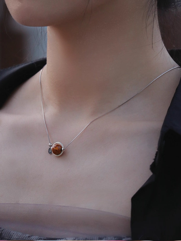 LacLume "Universe" Planet 925 Silver & Lacquer Clavicle Chain