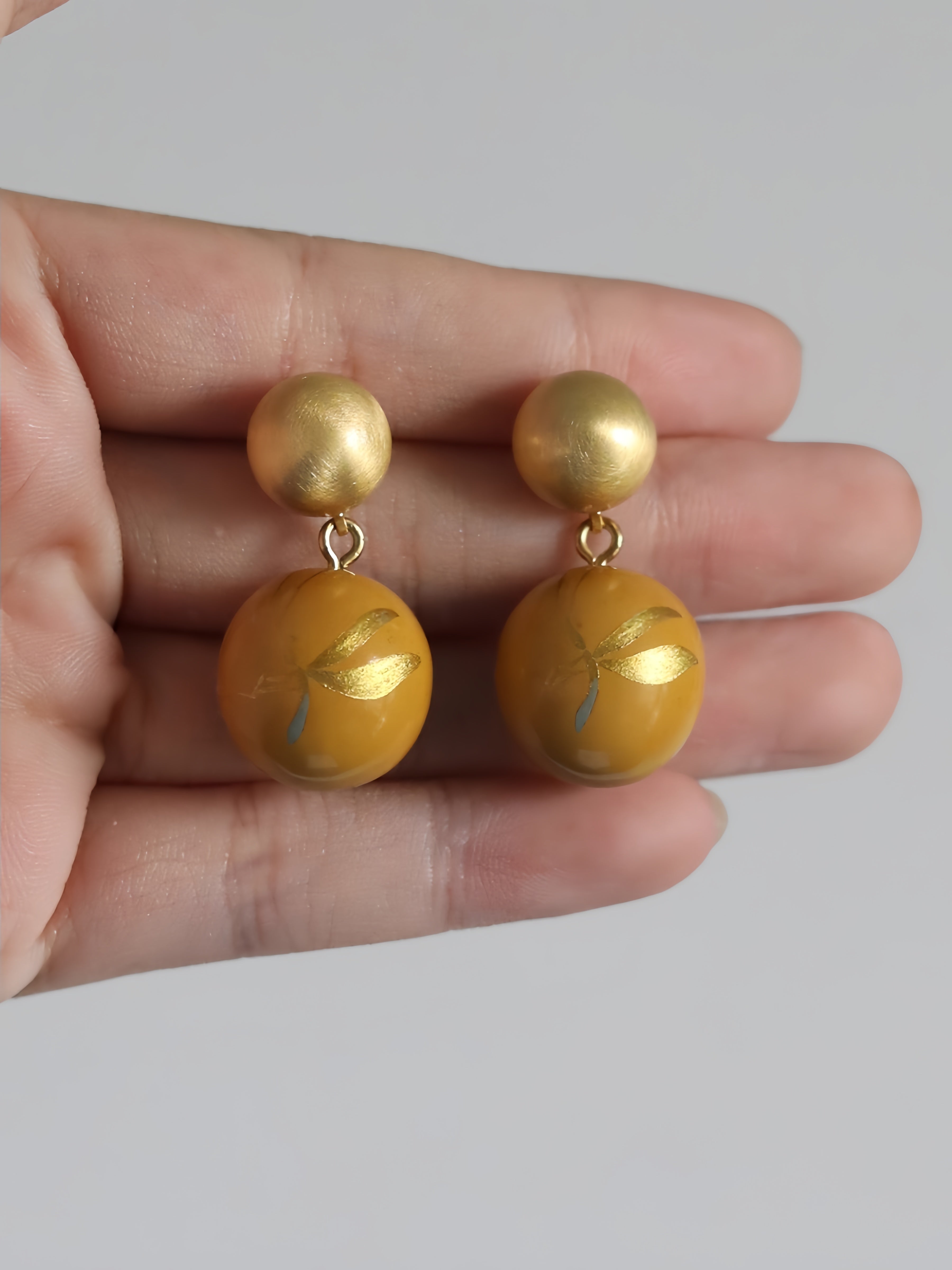 LacLume Earrings Firefly Summer handmade lacquer jewelry