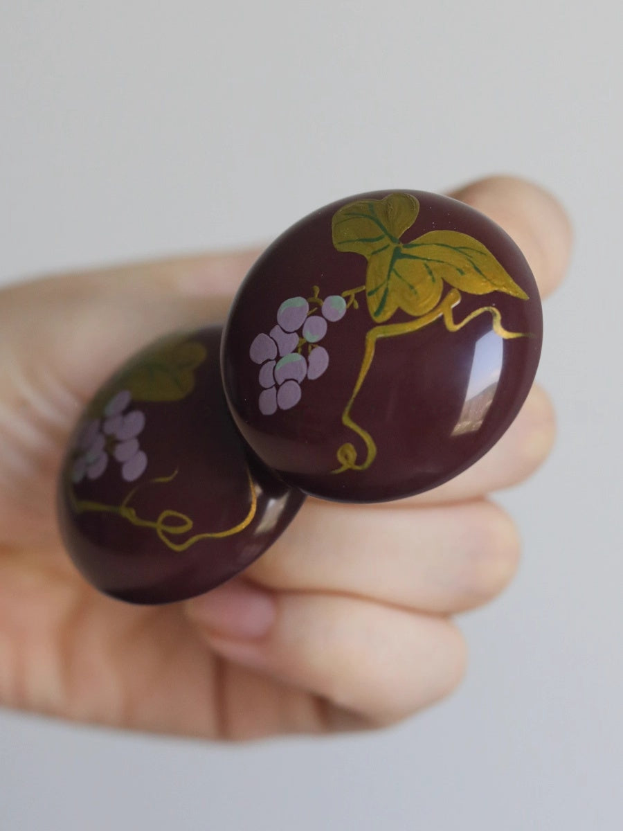LacLume Original Lacquer Hand-Painted Grape Earrings