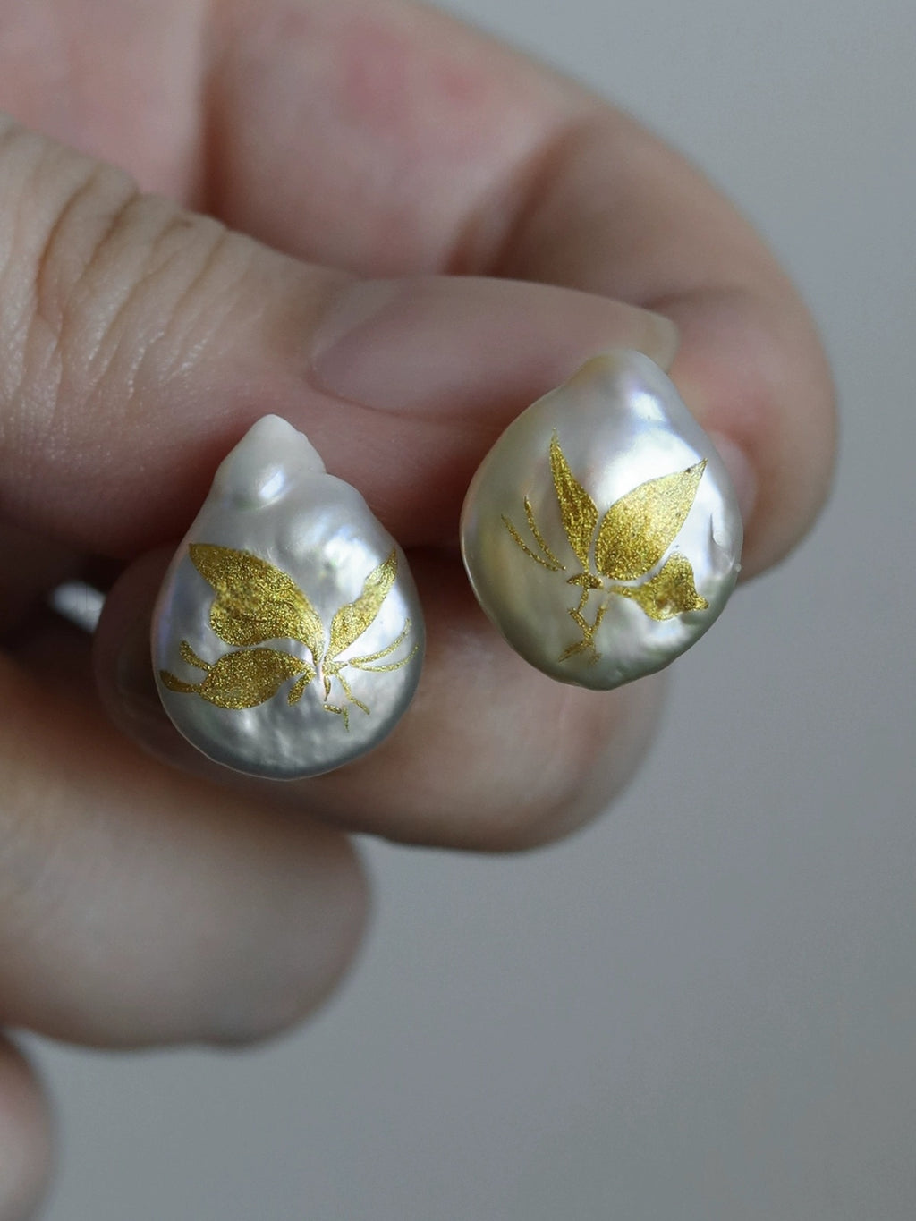 LacLume Baroque Pearl Earrings handmade jewelry