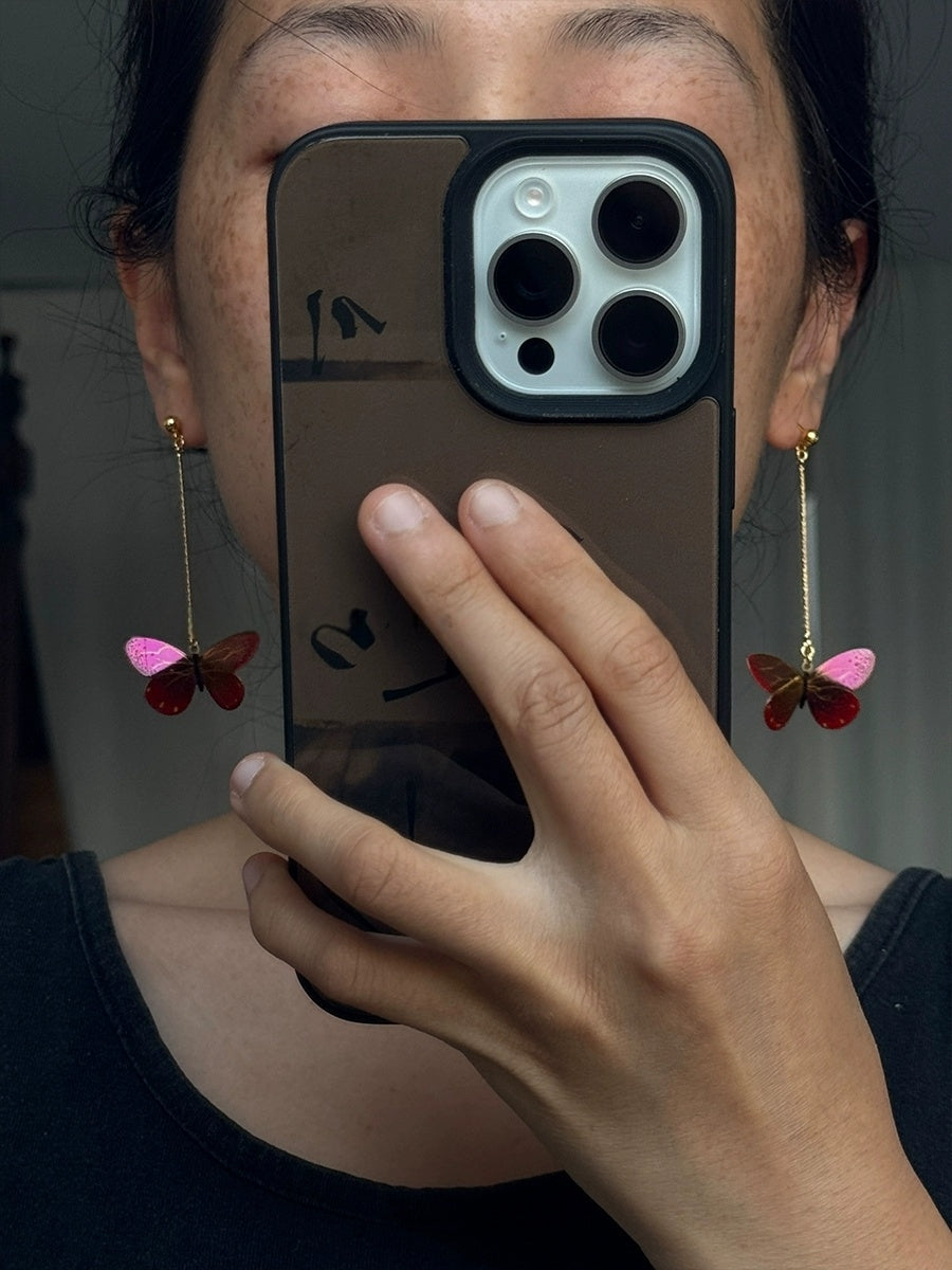 LacLume Fire Butterfly handmade lacquer jewelry