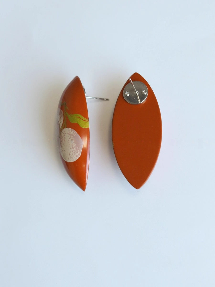 LacLume Autumn Peach handmade lacquer jewelry