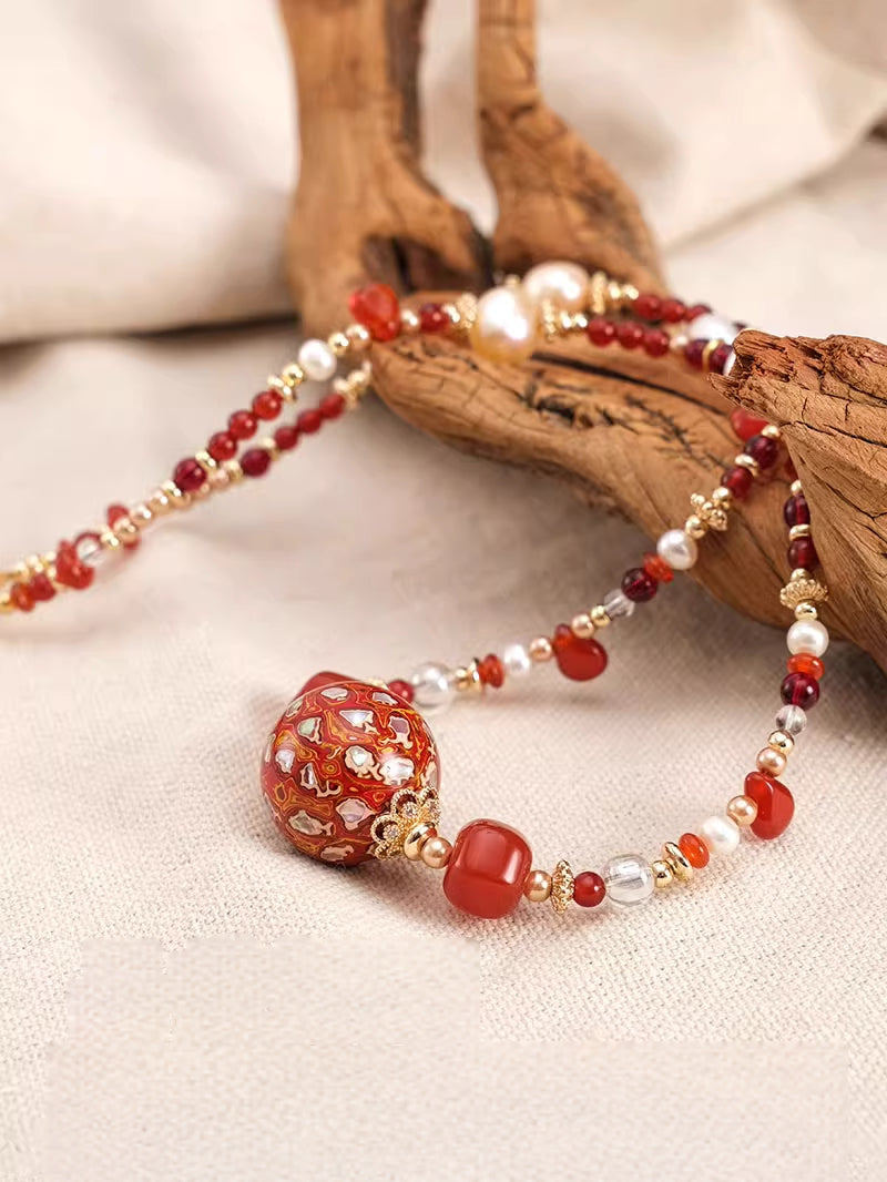 LacLume Lucky Lacquer Beads Necklace - Fortune in Hand