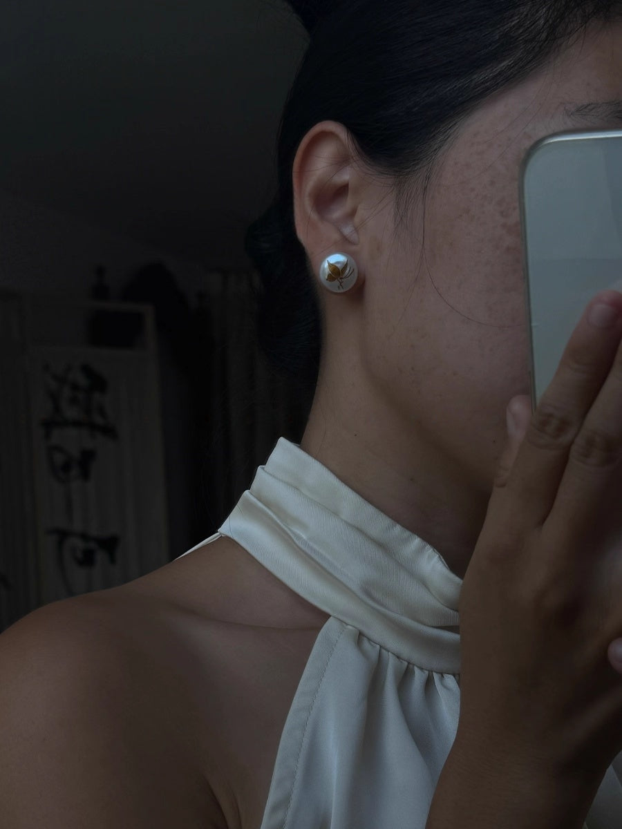 LacLume Baroque Pearl Earrings handmade jewelry