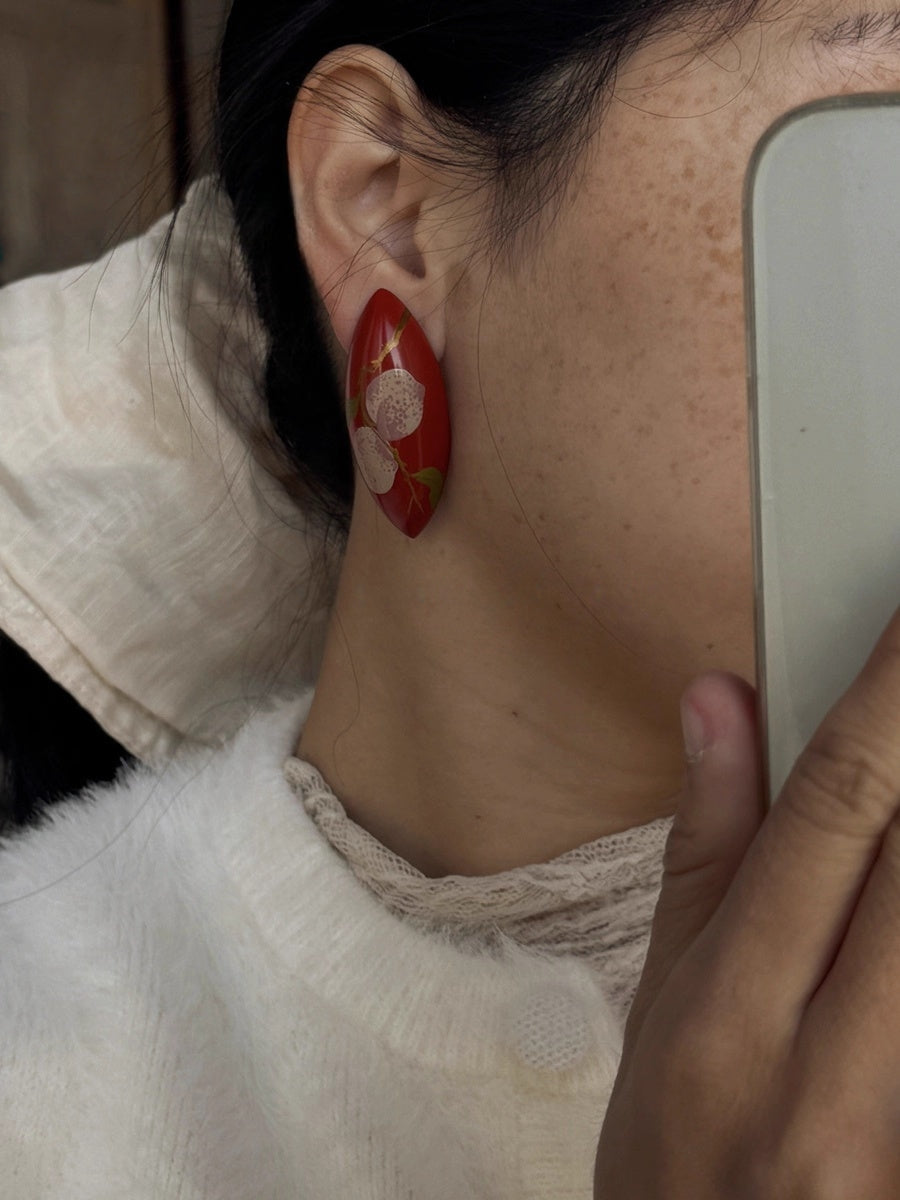 LacLume Autumn Peach handmade lacquer jewelry