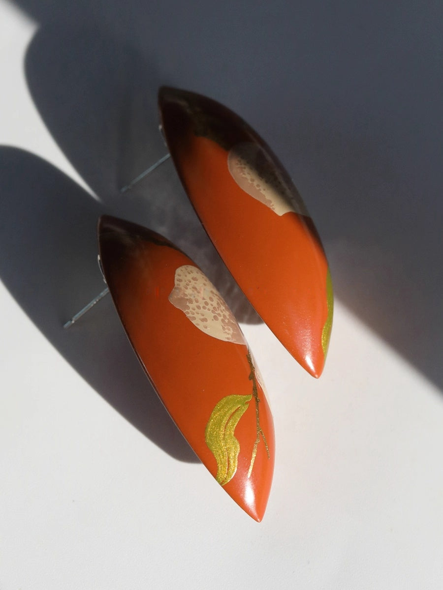 LacLume Autumn Peach handmade lacquer jewelry