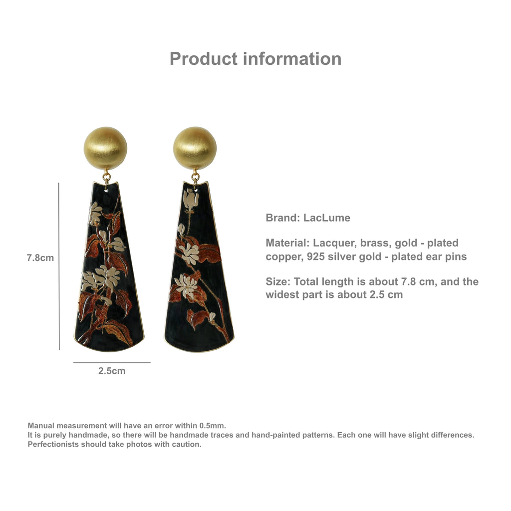 LacLume Earrings Summer Jasmine handmade lacquer jewelry