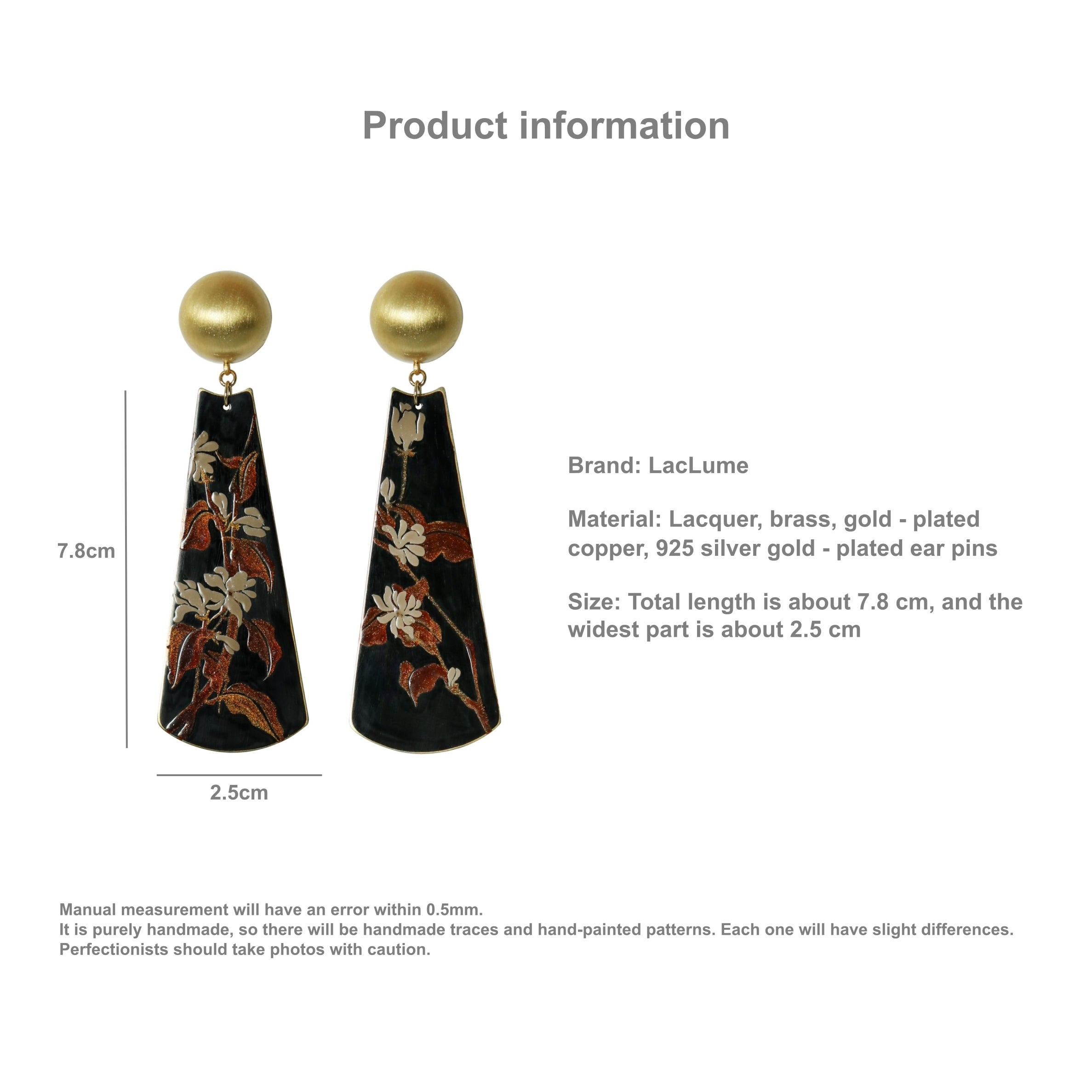 LacLume Earrings Summer Jasmine handmade lacquer jewelry