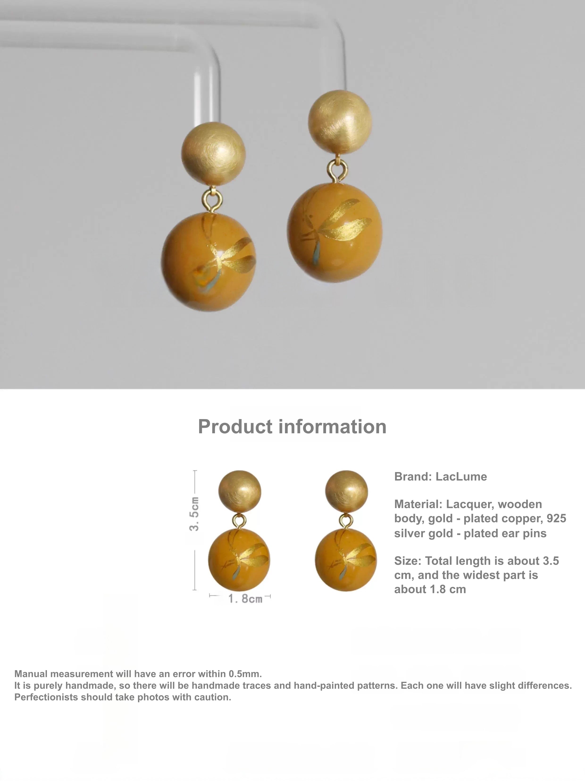 LacLume Earrings Firefly Summer handmade lacquer jewelry