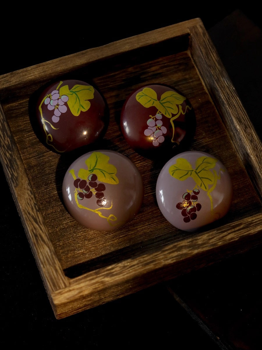 LacLume Original Lacquer Hand-Painted Grape Earrings