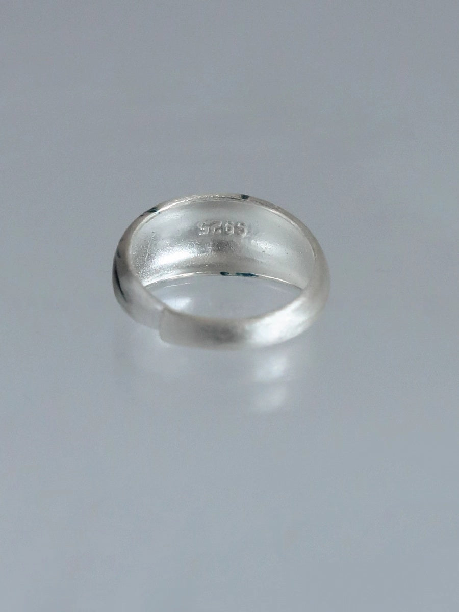 LacLume Original Lacquer Hand-Painted Bamboo Pattern New Style Handmade Silver Ring - Silver Lacquerware