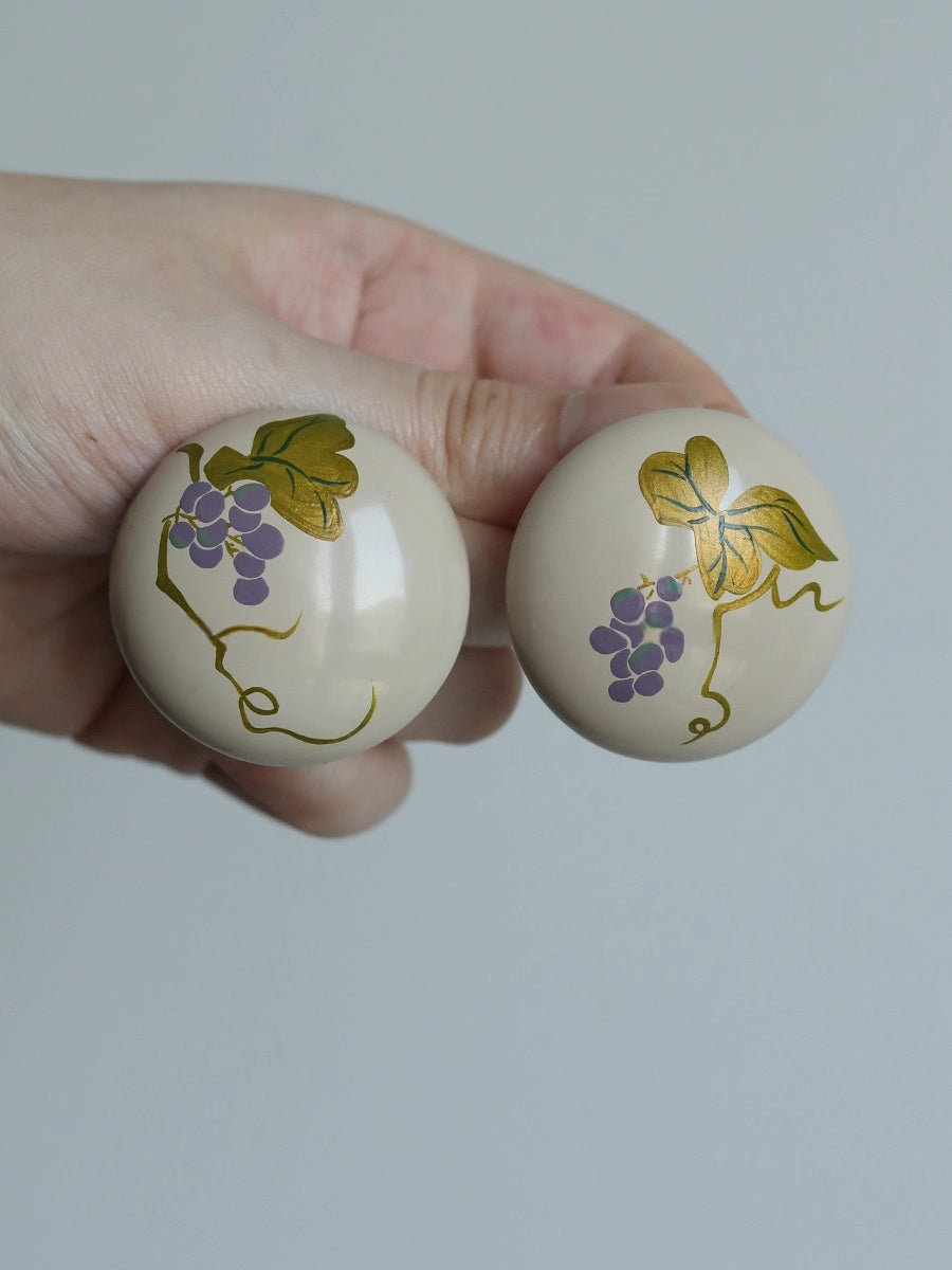 LacLume Original Lacquer Hand-Painted Grape Earrings