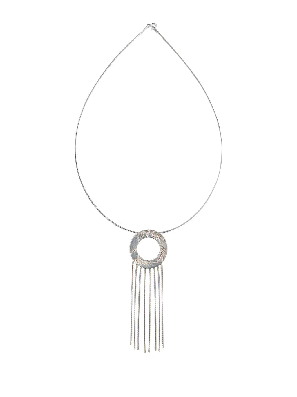Bamboo Forest In The Rain New Style Bamboo Pattern Tassel 925 Silver Necklace - Handmade Silver Jewelry