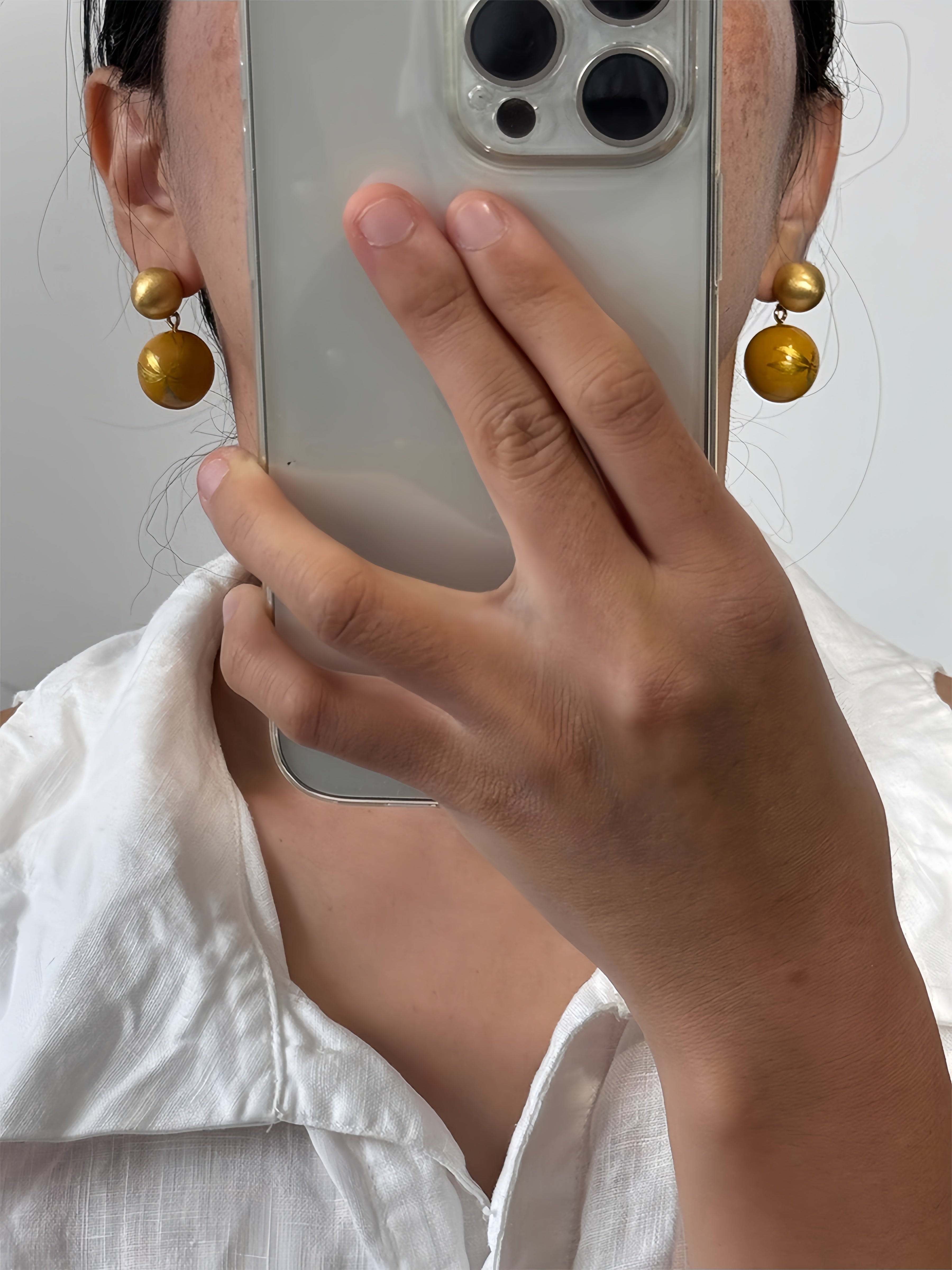 LacLume Earrings Firefly Summer handmade lacquer jewelry