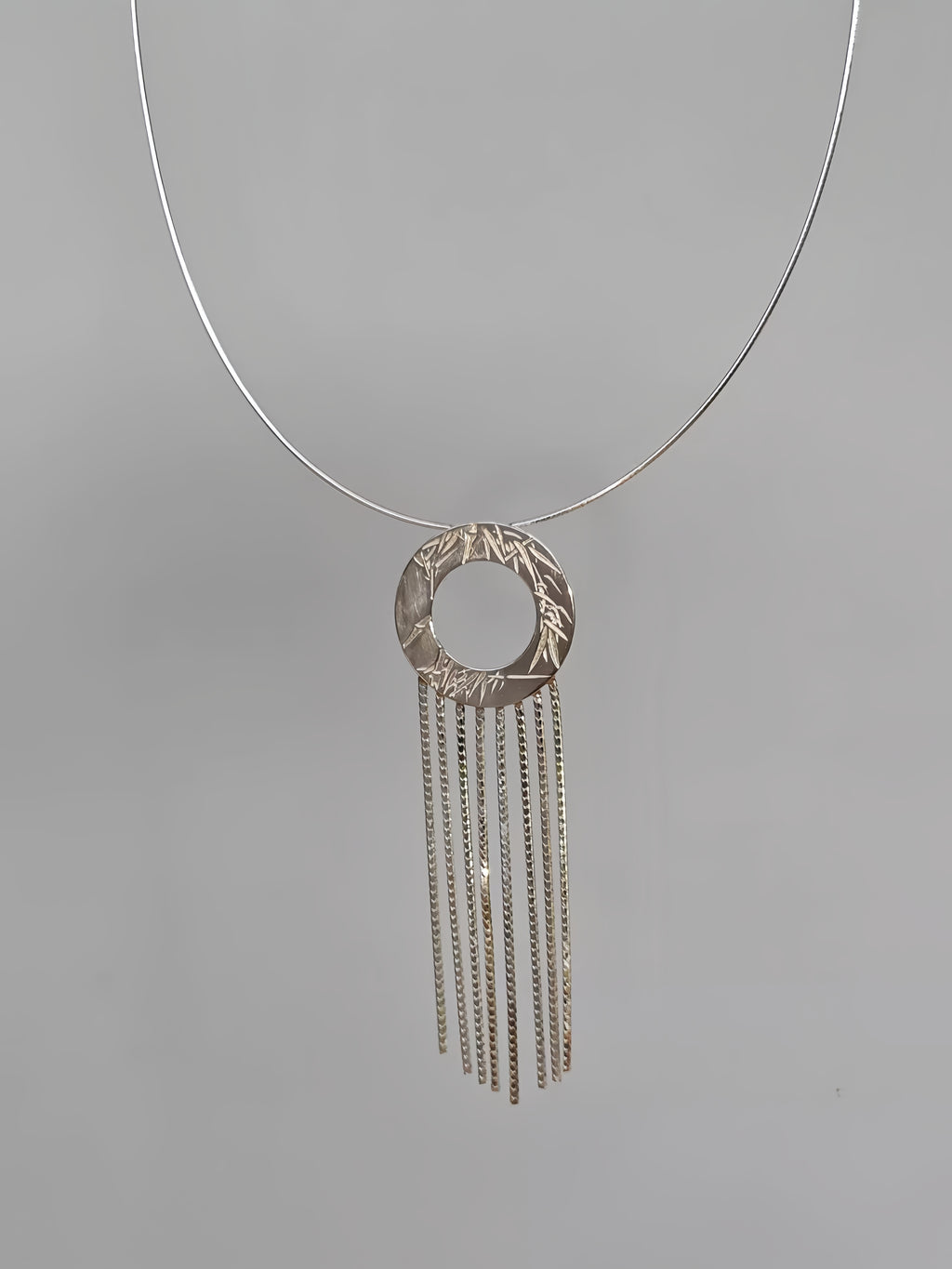 Bamboo Forest In The Rain New Style Bamboo Pattern Tassel 925 Silver Necklace - Handmade Silver Jewelry