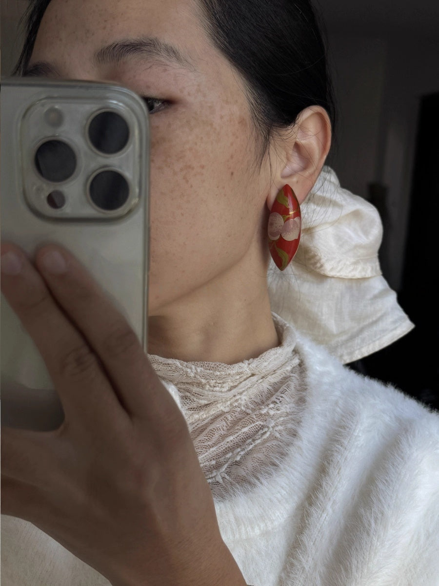 LacLume Autumn Peach handmade lacquer jewelry