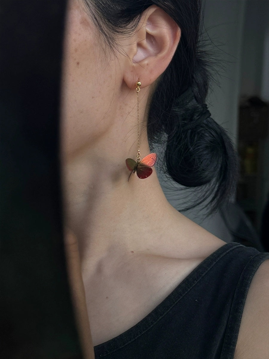 LacLume Fire Butterfly handmade lacquer jewelry