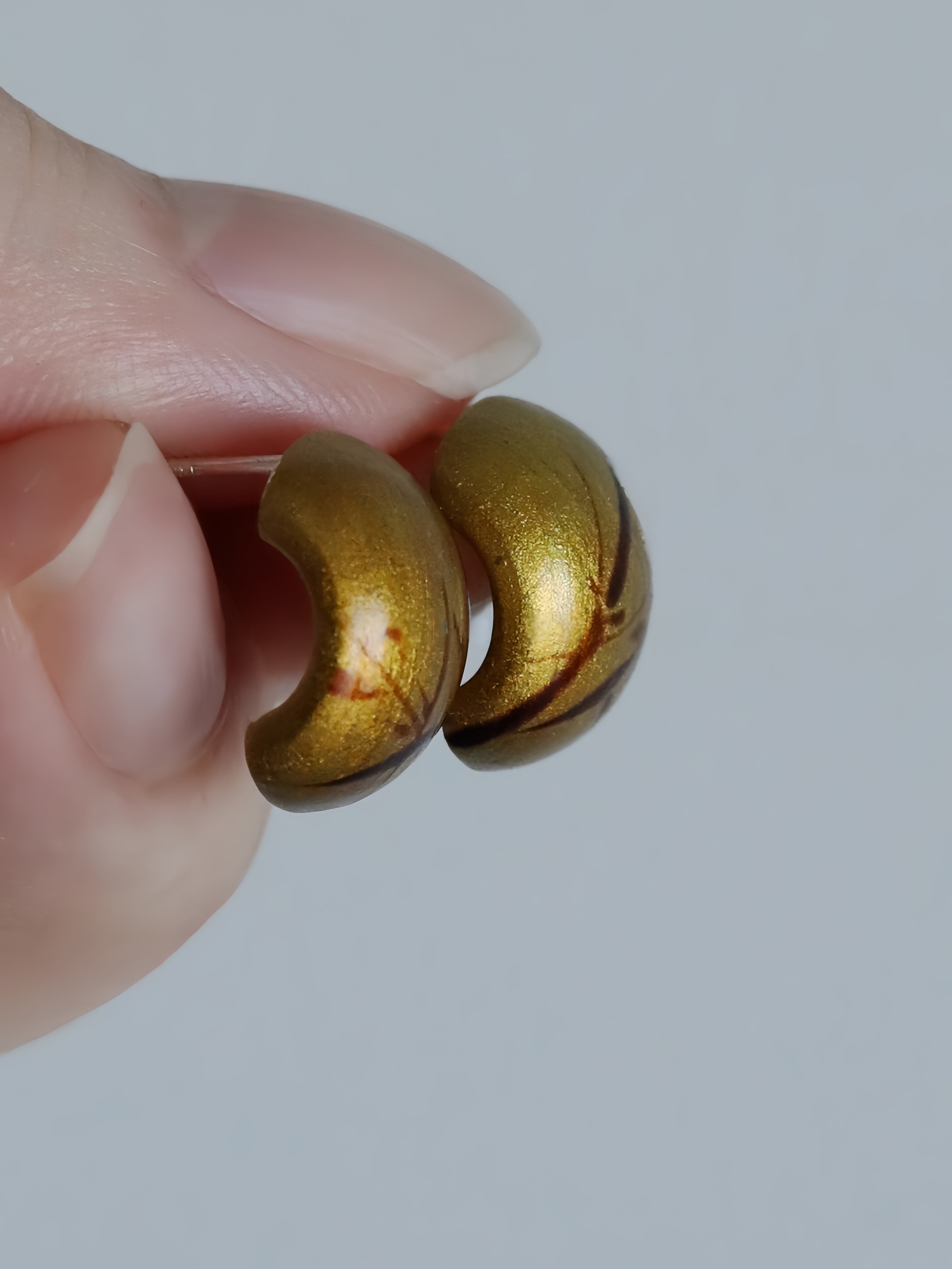 LacLume Earrings Lacquer Painted Bamboo Pattern 925 Silver Mini Earrings Silvethereal Cool Beauty Jewelry