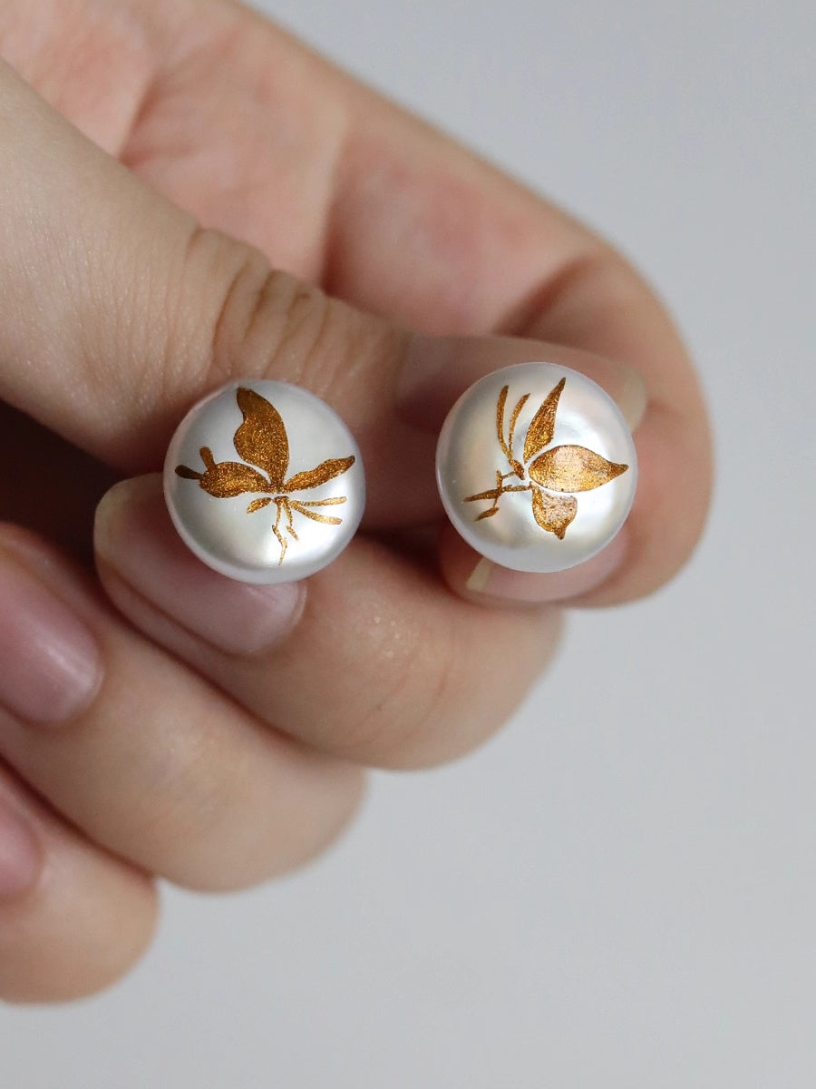 LacLume Baroque Pearl Earrings handmade jewelry