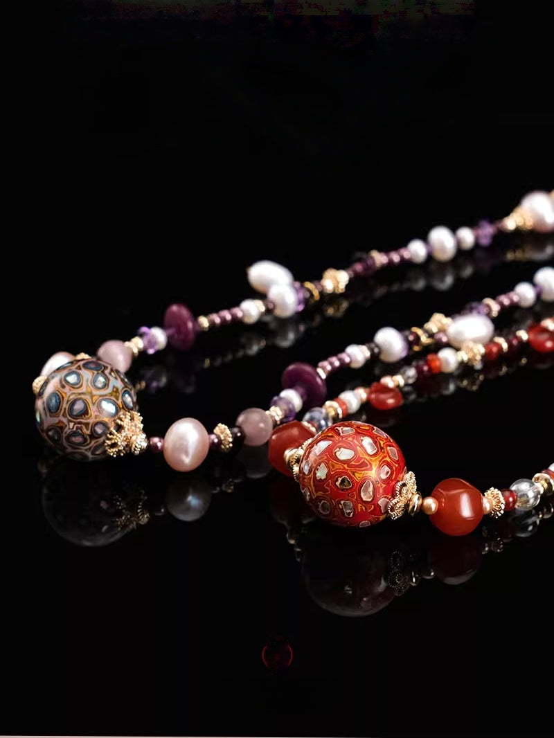 LacLume Lucky Lacquer Beads Necklace - Fortune in Hand