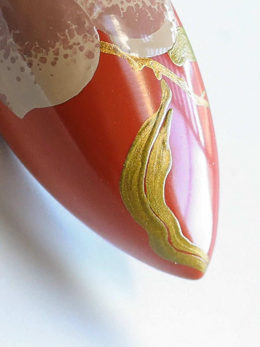 LacLume Autumn Peach handmade lacquer jewelry