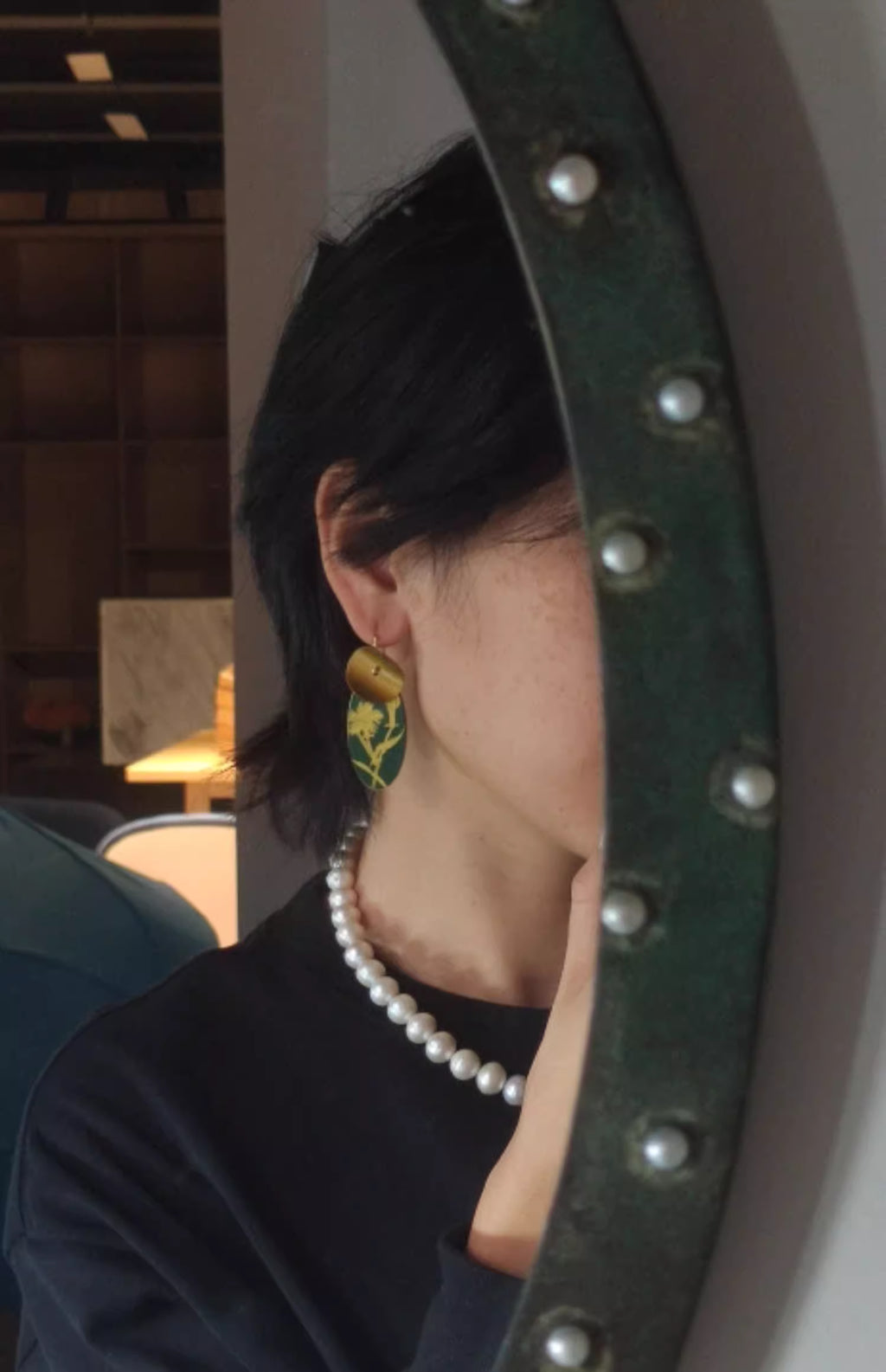 LacLume Earrings Dianthus handmade lacquer jewelry