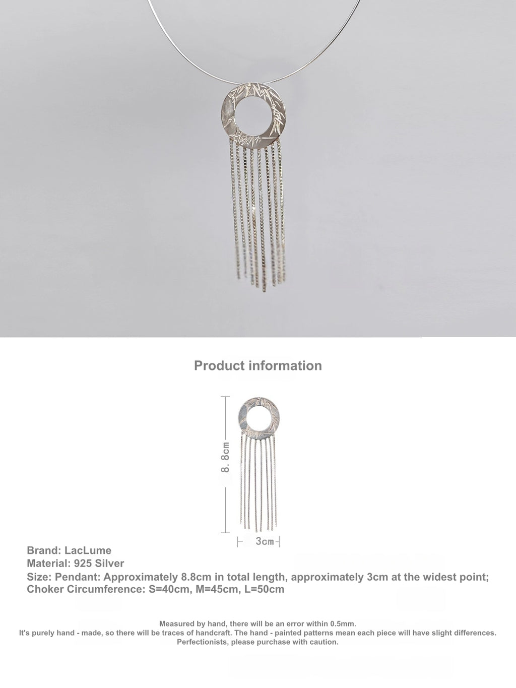 Bamboo Forest In The Rain New Style Bamboo Pattern Tassel 925 Silver Necklace - Handmade Silver Jewelry