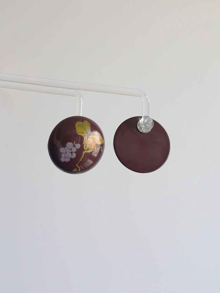LacLume Original Lacquer Hand-Painted Grape Earrings