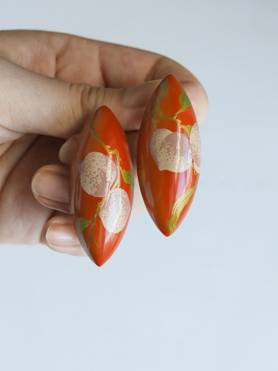LacLume Autumn Peach handmade lacquer jewelry