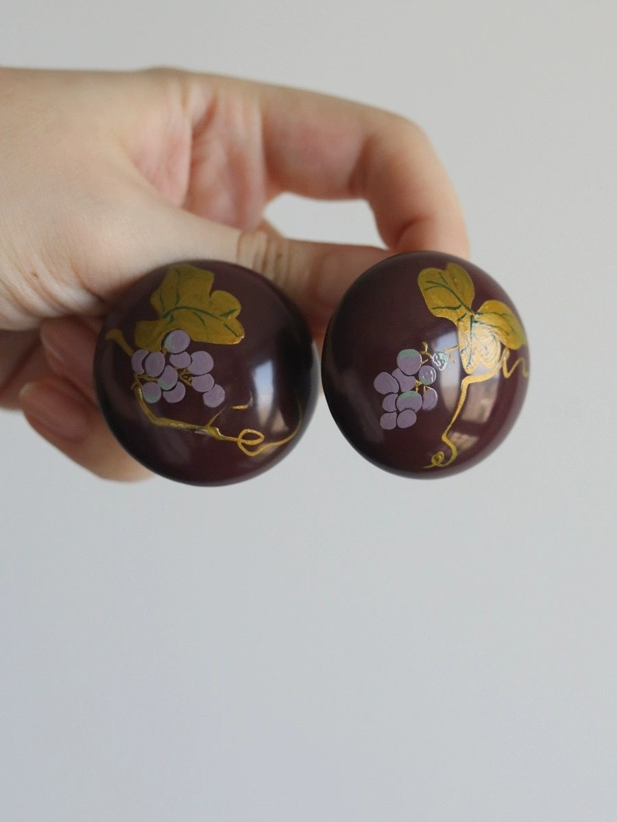 LacLume Original Lacquer Hand-Painted Grape Earrings
